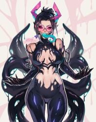 1girls alien_girl big_ass big_breasts big_butt big_thighs black blue dominant_female fangirl fantastic_four female galacta galacta_(marvel_rivals) galacta_(rivals'_day_2025) gamer_girl greenu heroine horny_expression horny_female hot light-skinned_female long_tongue marvel marvel_comic marvel_rivals nerd spider-man_(series) submissive_female symbiote venom_(marvel) younger_female