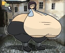 1girls ass breasts brown_hair computer_file cursor female female_focus female_only file glasses hips hyper hyper_ass hyper_breasts interloper_(series) large_ass large_breasts no_mouth nyx_crabbing pants_down round_glasses skyghost_(interloper) thick_thighs thighs underboob wide_hips