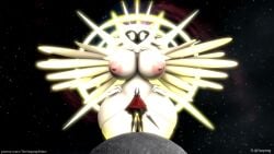 16:9 2026 3d_(artwork) 5naptrap animal_humanoid arachnid arachnid_humanoid areola arthropod arthropod_humanoid ass aura big_areola big_breasts big_butt big_eyes black_body boss breasts challenge challenge_accepted cloak clothing cosmic_background crown deity digital_media_(artwork) divinity duo enemy feathers female female/female fighting_pose glowing glowing_body halo headgear hi_res hollow_knight hollow_knight_(franchise) horn hornet_(hollow_knight) humanoid insect_humanoid insects last_stand lepidopteran lepidopteran_humanoid looking_at_another melee_weapon moon moth moth_humanoid natural_breasts nipples patreon pink_nipples pose radiance_(hollow_knight) red_cloak red_clothing source_filmmaker_(artwork) space space_background spider spider_humanoid sword team_cherry text thick_thighs url weapon white_body white_eyes wide_hips widescreen yellow_glow