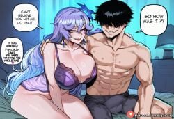 1boy 1girls ai_assisted ai_generated anime anime_style balls big_ass big_breasts breasts cantarella_(wuthering_waves) caption cheating cheating_wife clitoris cock comic comic_page cuckold cuckolding curvaceous curvaceous_body curvaceous_female curvaceous_figure dialogue english_text female high_resolution highres horny hourglass_figure huge_ass huge_balls huge_boobs huge_breasts huge_butt huge_cock huge_testicles huge_thighs light-skinned_female male manga manga_page medium_ass medium_breasts medium_penis muscular netorare ntr patreon purple_hair pussy red_hair self_upload shiny sigabelle speech_bubble stable_diffusion story text text_bubble uncensored vagina very_dark_skin voluptuous voluptuous_female waifu_diffusion watching white_hair worship wuthering_waves