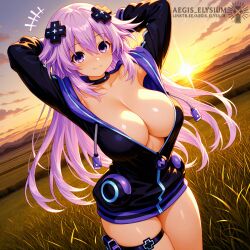 1girls 2026 adult adult_female adult_neptune aegis_elysium afternoon afternoon_sky ai-generated ai_art ai_generated almost_naked almost_naked_female almost_nude arm_up armpit armpits arms_up big_breasts blushing_at_viewer blushing_female breasts choujigen_game_neptune cleavage clothed compile_heart female female_focus female_only grass grassland grasslands hair_ornament headpiece hi_res high_quality high_res high_resolution huge_breasts hyperdimension_neptunia_the_animation idea_factory jacket large_breasts light meadow neptune_(neptunia) neptune_(series) neptunia_(series) older older_female open_jacket outdoor outdoors park parka partially_clothed seductive_look seductive_smile sitting smiling smiling_at_viewer solo solo_focus spread_legs sun sunlight sunset sunshine thicc thicc_breasts thicc_thighs thick thick_breasts thick_thighs thighs tiara water watermark window windows yuri