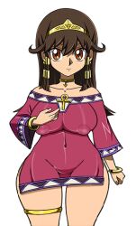 big_breasts breasts brown_hair female gigantic_breasts hips huge_breasts huge_hips huge_nipples huge_thighs large_breasts nipple_bulge nipples nipples_visible_through_clothing see-through sera_(yu-gi-oh!) short_stack shortstack thick_thighs thighs transparent_clothing wide_hips yu-gi-oh! yu-gi-oh!_the_dark_side_of_dimensions