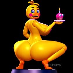 1:1 3d_(artwork) 3d_modeling 3d_print animatronic anthro ass avian beak bib big_breasts big_butt bird blue_eyes breasts candle checkered checkered_floor chicken cupcake digital_media_(artwork) female five_nights_at_freddy's five_nights_at_freddy's_2 food galliform gallus_(genus) hi_res looking_at_viewer machine nipples nonotoys open_mouth phasianid pink_cheeks pinup pose robot scottgames simple_background solo toy toy_chica_(fnaf)