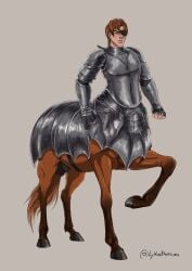 armor balls centaur eyepatch knight lykostherium male male_only penis sheath solo solo_male taur