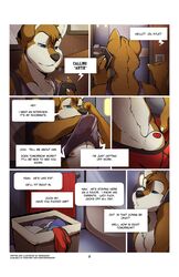 canine clothed clothing comic dialog english_text first_class_entertainment flaccid kyle male male_only mammal nude penis redrusker sheath solo text undressing