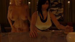 2futas 3d 3d_(artwork) about_to_be_raped big_breasts big_penis bottomless bra breasts breasts_out erection final_fantasy final_fantasy_vii final_fantasy_vii_remake forced foreskin futa_only futanari grabbing_ass groping groping_ass groping_from_behind half-closed_eyes half-erect imminent_rape leaning_forward looking_to_the_side metroid no_panties no_pants nude penis penis_out pervert pervert_futa runeiteer samus_aran scared sitting surprised tifa_lockhart unwilling unwilling_participant walking