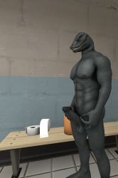 abs anthro big_balls big_penis fortnite fortnite:_battle_royale furry_only genital lizard masturbation sfm shonksfm thunder_(fortnite)