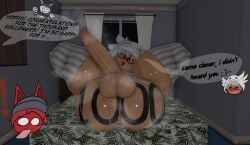 axolotl big_ass big_balls big_penis blocky_body blush cat_ears femboy gay glasses heart_cutout redpurr redpurr_(oc) roblox robloxian thick_thighs tights white_gloves white_hair white_socks yopi_(yopimz) yopimz