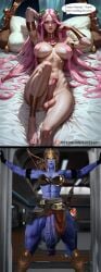 2futas ai_generated aphrodite_(hades) blizzard_entertainment edit futa_only futanari greek_goddess greek_mythology hades_(game) huge_cock naikedart overwatch text_bubble widowmaker zzzxxxccc