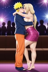 ai_generated dancing dating demo003 disco glitter miniskirt mommy naruto older_female tsunade uzumaki_naruto younger_male