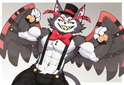 ai_generated catboy demon domestic_cat felid feline hazbin_hotel humanoid husk_(hazbin_hotel) male_only