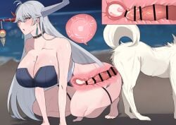 1boy 1girls azur_lane bar_censor bestiality big_breasts blush breasts canid canine canine_penis censor_bar censored cleavage cum cum_in_pussy cum_in_uterus cum_inside hakuryuu hakuryuu_(azur_lane) hakuryuu_(slice_dice_and_serve)_(azur_lane) heart huhuhu4949 impregnation penetration penis pussy sex sperm_cell vagina vaginal_penetration vaginal_sex vein veiny_penis x-ray zoophilia