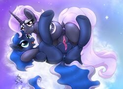 2014 alicorn anus ass equine female friendship_is_magic furry horn horse joakaha mammal my_little_pony original_character pony presenting presenting_hindquarters princess_luna_(mlp) pussy unicorn wings