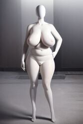 ai_generated faceless_character faceless_female female large_breasts mannequin object self_upload thick_thighs white_body