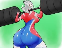 alien alien_girl alien_humanoid dumptruck_ass large_ass original original_character ultraman_(franchise) weightlifting