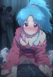 1girls ai_generated blue_hair botan chocogla_ai female gangbang gangrape group group_sex male multiple_boys sex tagme yu_yu_hakusho