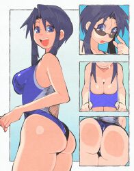 ass azumanga_daiou breasts inkuusan looking_at_viewer nyamo_minamo_kurosawa school_swimsuit swimsuit teacher