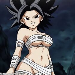 ai_generated caulifla dragon_ball_super dreamplank mummy_costume navel thick