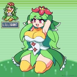 1girls anthro big_breasts blush breasts cleavage clothed clothing creatures_(company) female female_only game_freak generation_5_pokemon huge_tits lilligant nintendo pokémon_(species) pokemon pokemon_(species) pokemon_bw quarium thick_thighs