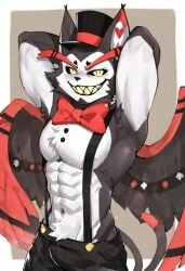 ai_generated catboy demon domestic_cat felid feline hazbin_hotel humanoid husk_(hazbin_hotel) male_only