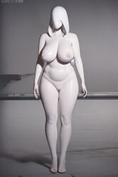 ai_generated faceless_character faceless_female female large_breasts mannequin object self_upload thick_thighs white_body