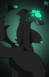 black_body eyefestation_(pressure) glowing_eyes multiple_eyes roblox roblox_game shark shark_tail sharp_teeth