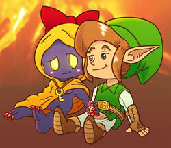 black_skin blue_eyes blush bow dorigreen female handjob hylian interspecies key link male oracle_of_seasons penis pussy rosa_(zelda) subrosian the_legend_of_zelda uncensored video_games yellow_eyes