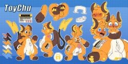 absurd_res ambiguous_gender animate_inanimate anus ass blush dascarl english_text feral furry generation_1_pokemon handles_on_back handles_on_thighs hi_res inflatable living_inflatable living_pool_toy lock_bulge model_sheet monobutt nintendo nozzle_on_belly null_bulge pawpads pokemon pokemon_(species) raichu solo text toychu_(character)