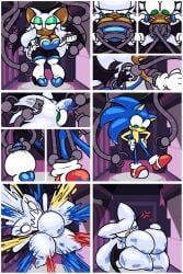 big_breasts blush_the_bat_(frost-lock) frost-lock green_eyes rouge_the_bat sonic_(series) sonic_the_hedgehog thick_thighs transformation white_hair