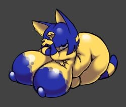 1girls animal_crossing ankha areola areolae ass big_ass blue_hair cat_ears cat_tail feline feline_humanoid female female_only huge_areola huge_areolae huge_ass huge_breasts nipples nsfwoaf nude nude_female solo solo_female tagme tail