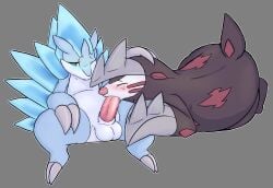 alolan_form alolan_sandslash anthro balls belly blue_body blush blush_lines brown_body brown_fur closed_eyes duo erection excadrill fellatio fur generation_5_pokemon generation_7_pokemon genitals hi_res jodyfloatz male male/male nintendo one_eye_closed oral oral_penetration penetration penile penile_penetration penis penis_in_mouth pokemon pokemon_(species) regional_form_(pokemon) sex slightly_chubby spikes
