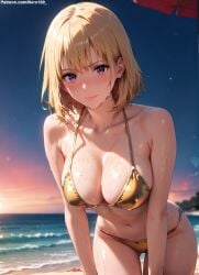 1girls 2d ai_generated ass ass athletic athletic_female bare_shoulders beach belly big_breasts bikini bikini_bottom bikini_top blonde_female blonde_hair blonde_hair blonde_hair_female cha_hae_in chest cleavage curvy curvy_figure cute cute_face detailed eyelashes eyeshadow female female_only fit fit_female focus high_quality large_breasts legs light-skinned_female light_skin lips lipstick looking_at_viewer makeup mascara medium_breasts midriff navel nero100 ocean outdoors outside pale-skinned_female pale_skin perky_breasts posing purple_eyes sea seaside seductive seductive_look solo_leveling stable_diffusion tagme thighs thin_thighs thin_waist