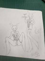 1cuntboy 2025 androgynous arrow arrow_tie blush blushing_at_viewer blushing_male breath_cloud bunny_boy bunny_ears bunny_tail bunnysuit cloud cuntboy cuntboy_only drink_in_hand grace_(roblox) heeled_feet in_heat kookoo_(grace) male male_only money money_in_cleavage money_in_mouth monochrome motion_lines presenting presenting_pussy pussy roblox roblox_game stripper sweat_clouds sweaty tie traditional_media_(artwork) trembling trembling_for_pleasure vagina wet_pussy xin_a-du