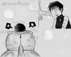 azazelinp cock_worship cowgirl_position fucked_senseless fucked_silly jujutsu_kaisen kissing_penis messy pounding scars sketch zenin_maki