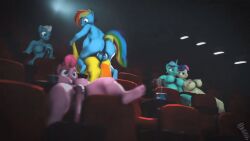3d 3d_animation 6futas anal animated animated_image anthro anthrofied big_breasts bonbon_(mlp) bouncing_balls bouncing_breasts bouncing_penis breasts casual casual_erection casual_exposure casual_masturbation casual_nudity casual_orgy casual_sex cinema doggy_style equine_penis fleetfoot_(mlp) friendship_is_magic futa_on_futa futa_only futanari hasbro horsecock humanoid intersex lyra_heartstrings_(mlp) masturbation movie_theater my_little_pony naked nude nudist paramount_pictures penis piledriver_position pink_body pink_hair pinkie_pie_(mlp) public public_nudity public_sex public_use rainbow_dash_(mlp) reverse_cowgirl_position screwingwithsfm sex source_filmmaker spitfire_(mlp) tagme