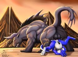 anal anal_sex anthro anthro_on_feral anthro_penetrated ass ass_up balls behemoth_(final_fantasy) big_dom_small_sub bodily_fluids claws clenched_teeth cum cum_in_ass cum_inside cum_splatter cum_while_penetrated cumshot dominant dragon duo ejaculation elbestia feral feral_penetrating feral_penetrating_anthro final_fantasy firondraak genital_fluids genitals hi_res horn humanoid knot larger_male leaking_cum looking_back male male/male male_penetrated male_penetrating male_penetrating_male monster muscular muscular_feral muscular_male mythological_creature mythological_scalie mythology nude paws penetration penile penile_penetration penis raised_tail scalie sex size_difference smaller_male smaller_penetrated square_enix stomach_bulge tail teeth tongue tongue_out zoophilia