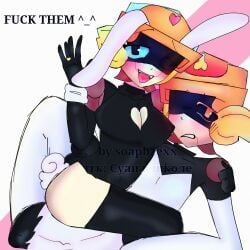 big_breasts blush brawl_stars breasts brother_and_sister bunnysuit femboy fully_clothed genderswap_(mtf) incest larry_(brawl_stars) larryxlawrie lawrie_(brawl_stars) rule_63 soapbzexx twincest