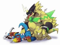 4:3 anal anal_orgasm anal_sex anthro armor balls bandai_namco blush blush_lines bulkmon digimon digimon_(species) dominant duo ejaculation erection flamedramon genitals green_eyes hands-free headgear helmet hi_res looking_pleasured male male/male male_penetrated male_penetrating male_penetrating_male muscular muscular_anthro muscular_dom muscular_dom_slim_sub muscular_male muscular_top muscular_top_slim_bottom navel open_mouth open_smile orgasm pecs penetration penile penile_penetration penis penis_in_ass sex size_difference slim smile vein veiny_penis yellowluster