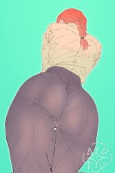 amphyshira ass ass_bigger_than_head bad_bitch chainsaw_man makima_(chainsaw_man) pussy_visible_through_clothes solo solo_focus