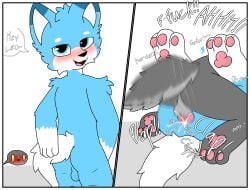 anthro ass balls bodily_fluids cum duo from_front_position froxyfox genital_fluids genitals hi_res male male/male mating_press penetration penis sex
