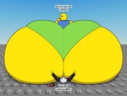 2boys ass ass_expansion bald big_ass big_butt black_eyes butt butt_expansion facesitting fat_ass fat_butt guest_(roblox) hat huge_ass huge_butt hyper_ass hyper_butt looking_back male male_only noob roblox robloxian text text_bubble thick_ass thick_butt