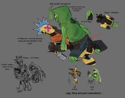 2boys boss_and_employee bottom_robot coworkers crash_test_dummy dummy_(fortnite) employee_of_the_month engineer flirty fortnite gay grabbing_shoulder holding_face male nervous non-human oil_cum peabody_(fortnite) riding_cock robot_penis short_top stroking_cock submissive_male talkative tall_bottom wasteland wastelander_dummy_(fortnite) yaoi