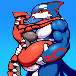 1boy 1boy1girl 1girls after_kiss ai_generated anthro anthro_on_anthro anthro_only anthrofied black_sclera blue_background blue_body blue_skin body_markings breasts cetacean cold_shrike dinosaur duo enemies_to_lovers female fins game_freak grey_body grey_skin groudon interspecies kissing kyogre legendary_pokemon male male/female marine monster monster_cock nintendo novelai penetration penis penis_in_pussy pokemon pokemon_(species) pokemon_rse pokemorph pussy red_body red_skin reptile rivals saliva saliva_trail scales scalie self_upload sex simple_background spikes stand_and_carry_position standing standing_sex tail tongue tongue_out two_tone_body vaginal_penetration whale white_body white_skin yellow_eyes