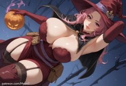 ai_generated alternate_version_at_source armpits big_breasts black_clover boots breasts female hypet long_hair pink_hair stockings tagme thick thick_ass thick_legs thick_thighs thigh_highs thighhighs thighs vanessa_enoteca witch witch_hat witch_outfit
