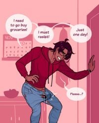 about_to_burst glasses gritted_teeth incubus matthew_(myladycheshire) myladycheshire no_nut_november pants_ripping precum tan_skin trying_not_to_cum trying_to_resist well_shit