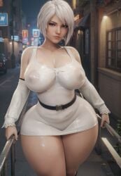 1female 1girls 3d 3d_(artwork) ai_assisted ai_generated alone biceps big_ass big_breasts big_butt big_nipples female female female_focus female_only front_view huge_ass huge_breasts huge_butt human human_only humanoid light-skinned_female light_skin looking_at_partner looking_at_viewer looking_pleasured looking_up nier nier:_automata nier_(series) night red_eyes short_hair solo solo_female solo_focus standing street tagme thick thick_ass thick_legs thick_thighs thigh_highs thighhighs thighs voluptuous voluptuous_female waifusrift white_hair yorha_2b