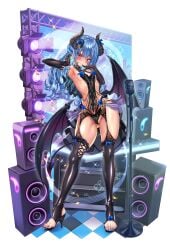 1girls absurd_res blue_hair female flat_chest heels hi_res highres hololive horns hoshimachi_suisei idol jagoo_(artist) large_filesize light-skinned_female light_skin painted_toenails solo toes virtual_youtuber