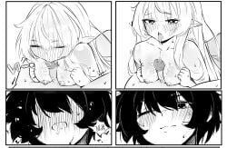 (idol 1girls blonde_hair blowjob corp)idol_corp elf_ears elf_female elf_girl eternals female female_focus female_only front_view hag hair idol_es light_skinlight-skinned_female long_hair necromancer nude paizuri pointy_ears red red_eyes ruby_runeheart saliva saliva_string small_breasts solo solo_focus tongue tongue_out two_tone_hair vtuber witch youngelf