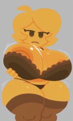 ai ai_generated emoji_girl fat_thighs huge_areolae huge_breasts lingerie pixai tagme thighhighs
