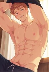 ai_generated bara camp_buddy male male_focus male_only snackji yaoi yoshinori_nagira